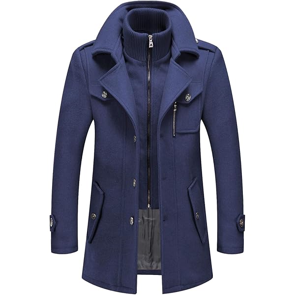 RTRDE Coats for Men, Fall Winter Long Jacket Casual Windbreaker