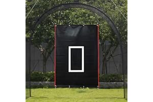 Doubleriver Baseball Backstop Batting Cage Backstop Rubber Baseball Pitching Target for Batting Cage Softball Backstop Backstop 4X6/6X8FT Pitching Backstop