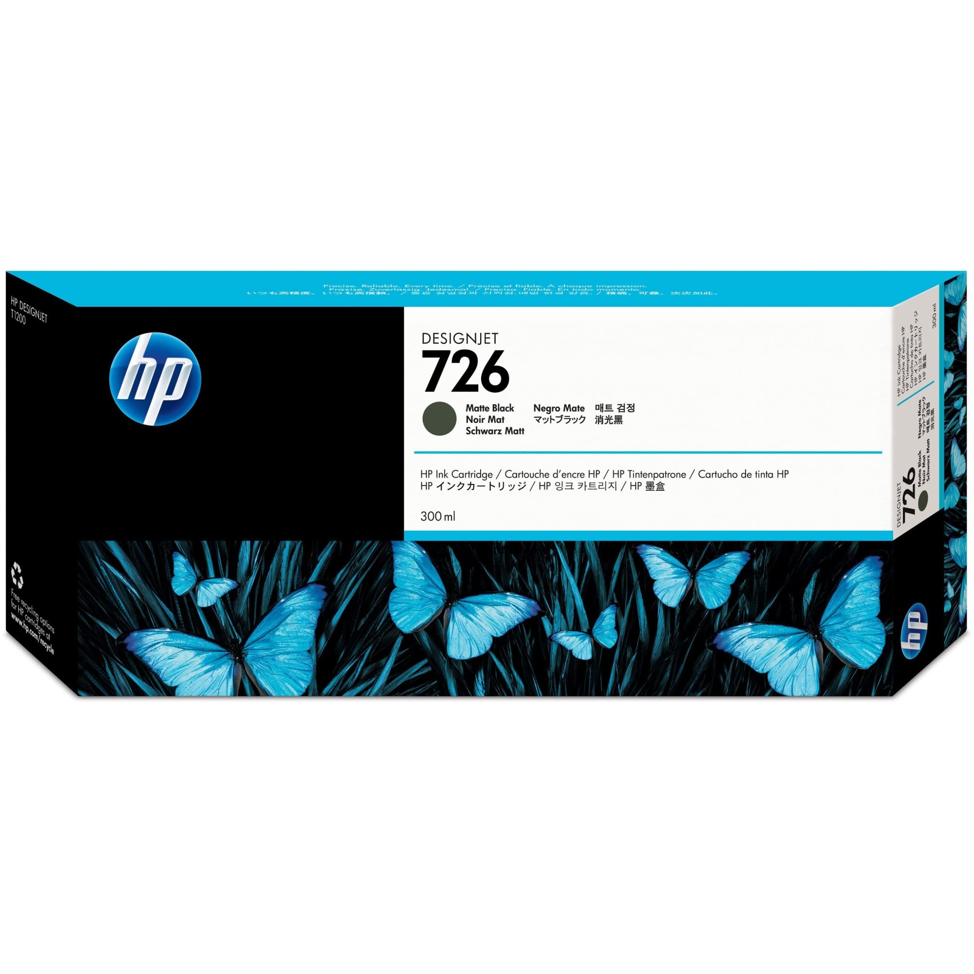HP 726 Inkjet Cartridge for Designjet T-1200/1300/2300 Matte Black