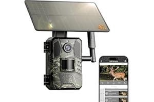 Loatos Trail Camera, 2k HD Live Cellular Trail Camera with Built-in SIM Card 4G Unlimited Data Plan 4W Solar Panle Game Cameras with Night Vision Motion Activated Waterproof IP66
