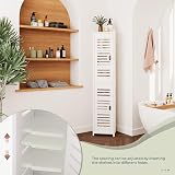 Dripex 7 Tier Tall Bathroom Floor Cabinet 20W x 20D x 118H cm White view 5