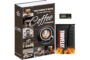 KOFAIR Book Safe with Combination Lock, Hidden Safe (10.55 x 7.95 x 2.62 Inch) with Fireproof Bag, Secret Diversion Safe, Hollow Book Box Hidden Storage, Money Safe Box for Cash (X-Large COFFEE)