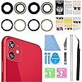 2PCS ASDAWN Back Camera Lens Glass Replacement for iPhone 11 6.1 Inches with Pre-Installed Adhesive, Rear Camera Lens Glass Replacement with Installation Manual + Repair Tool Set