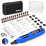 GINELSON Cordless Rotary Tool, 5 Variable Speed Mini Rotary Tool Kit with 70 Accessories, 3.7V Type-C Charging Power Rotary Tool for Engraving, Sanding, Polishing, Carving, Cutting, DIY Crafts