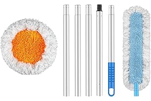 DZGKGM RV Awning Cleaning Mop, Extendable Pole Awning Mop Tool for Camper, Awning Cleaner for RV Canopy with Bendable and Cleaning Brush Head