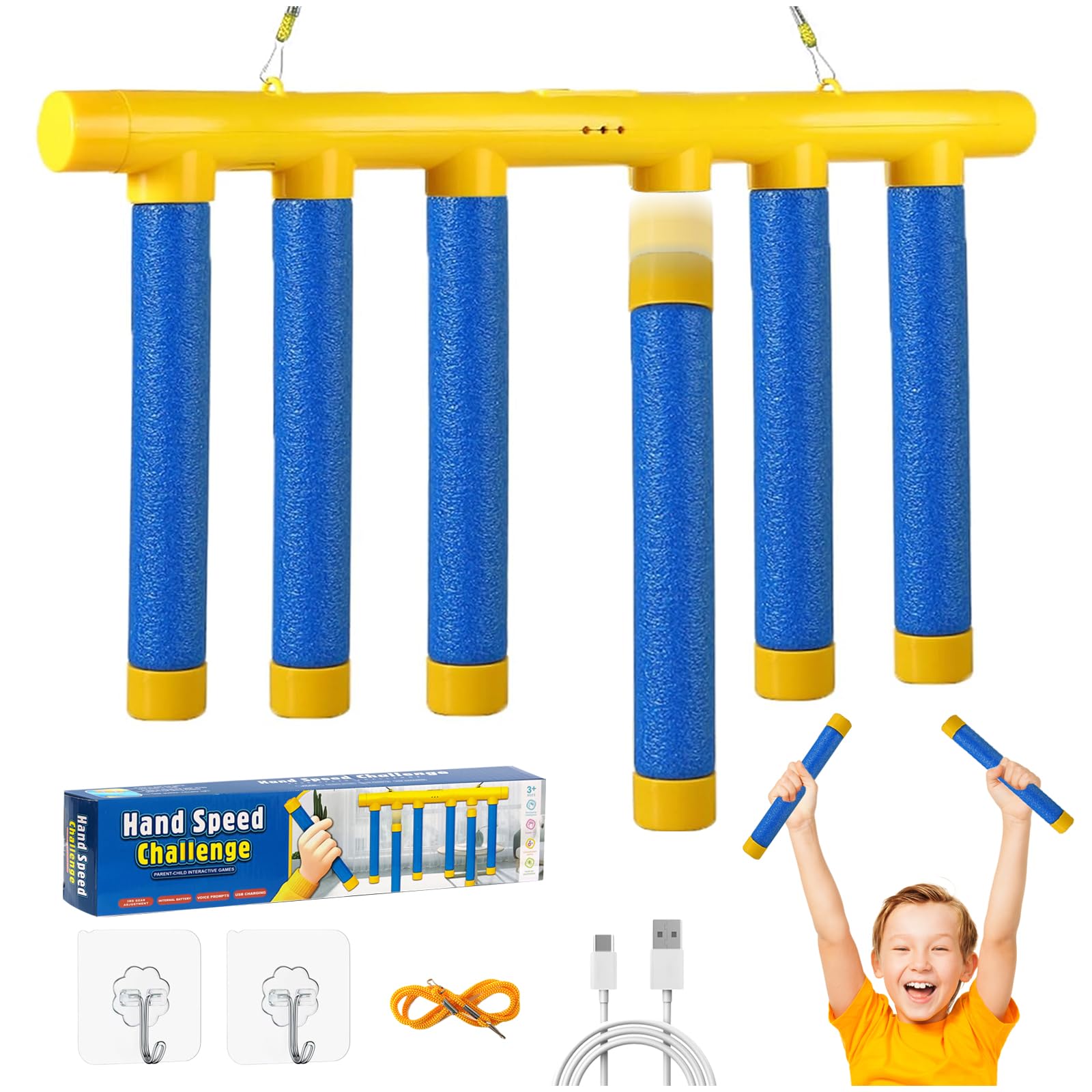 Yozexin Catching sticks game, Hand Speed Challenge games Reaction Game, Catching & Drop Stick with 3 Speeds, Falling Dropping Stick Toy for Kids Adults Hand-Eye Coordination, Gift For Kids Adults