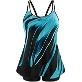 NIeyook Womens Tankini Swimsuit Plus Size Two Piece Bathing Suit Flowy Swim Tops with Boy Shorts 2026 Modest Swimwear