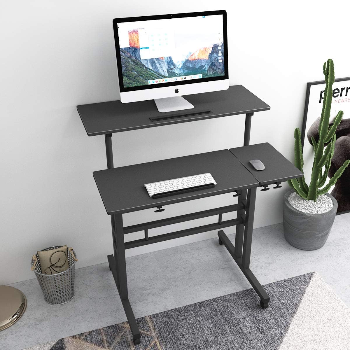 DlandHome SitStand Desk Cart Mobile HeightAdjustable Sit to Stand