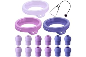 AVENUEBOOL 3 Silicone Protective Cover & 12 Ear Tips Replacement Accessories Compatible with EKO Core 500 Digital Stethoscope, Echo Stethoscope Accessories, Dustproof Protection Design(Purple)