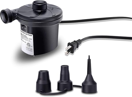 nulink bomba de aire electrica para inflar la piscina o el barco 110 120 v ca de llenado rapido con 3 boquillas