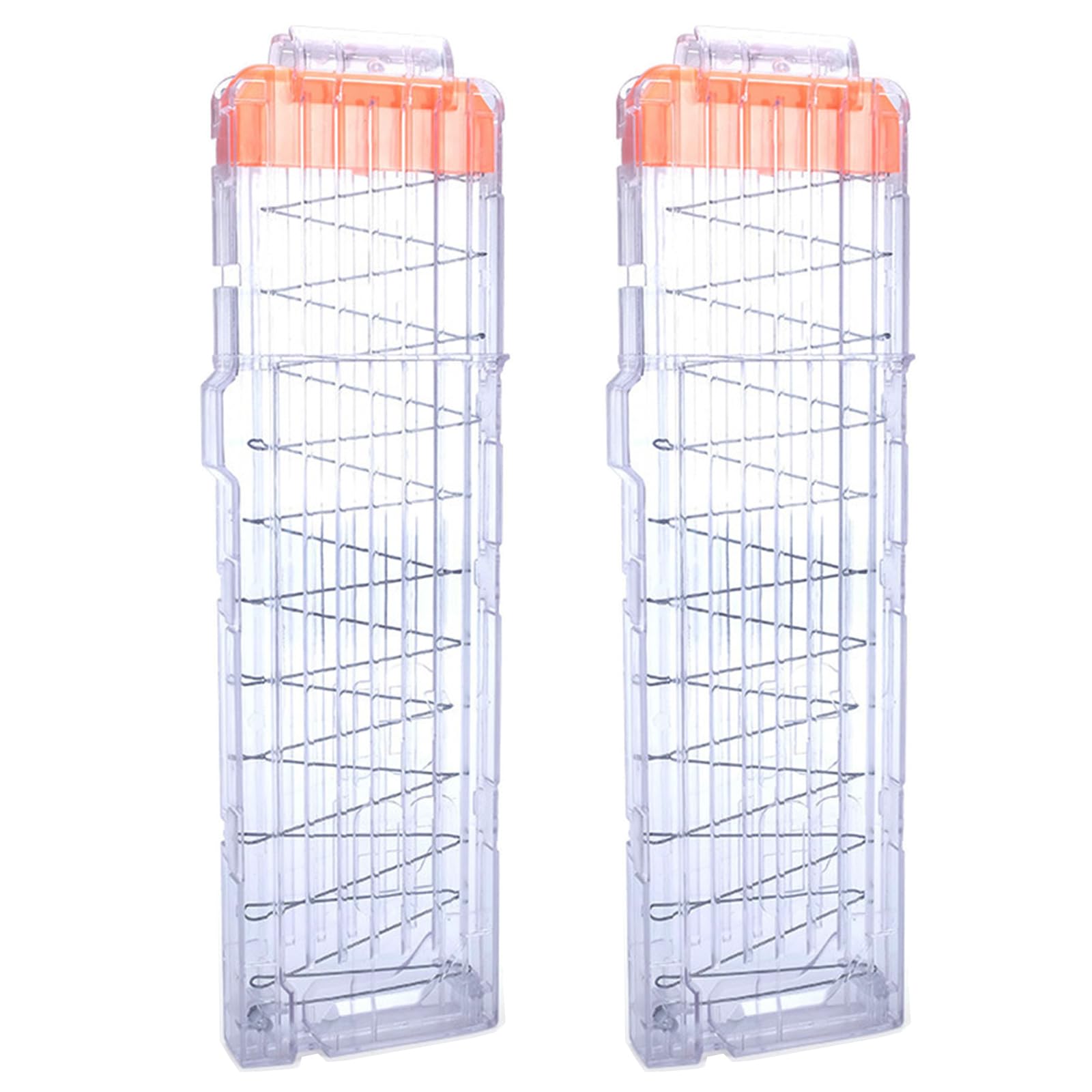 TiGog 2 Pcs Clip Magazines for Nerf N Strike, 18-Dart Clips Magazine, Quick Reload Darts Clip Magazine for Nerf N-Strike Elite Series Toy Rifles, Transparent