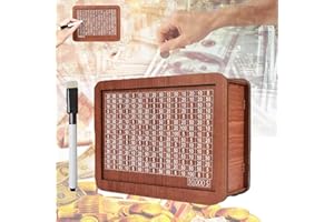FETNHU Cash Vault Wooden Savings Box Wooden Cash Saver Money Saving Box with Money Target and Numbers (10000)