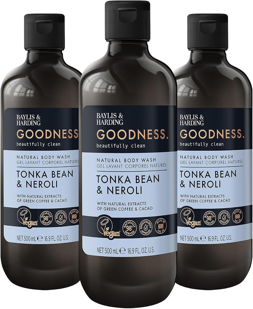 Baylis & Harding Goodness Natural Body Wash 500ml 3 Pack