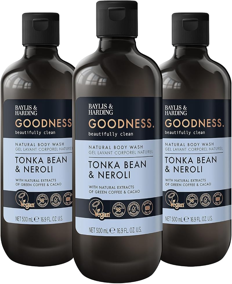 Baylis & Harding Goodness Natural Body Wash 500ml 3 Pack