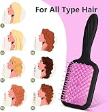 SHINLEA Detangling Hair Brush for Curly Hair Red Black Pink view 3