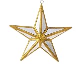 RAZ Imports Mirrored Golden Star Ornament - Christmas Ornaments Decorations Tree