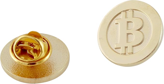 Amazon Com Bitcoin Btc Logo Gold Coin Lapel Pin Metal Comun Btc1739 Clothing