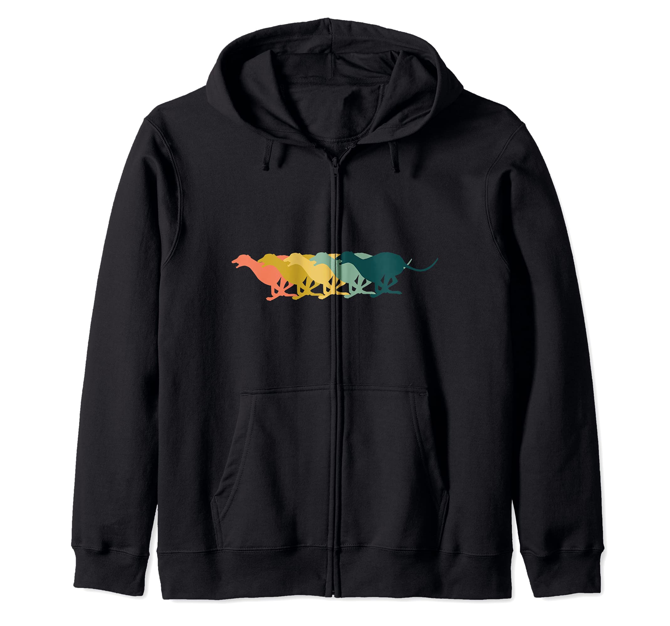 Greyhound Dog Retro Pop Art Zip Hoodie