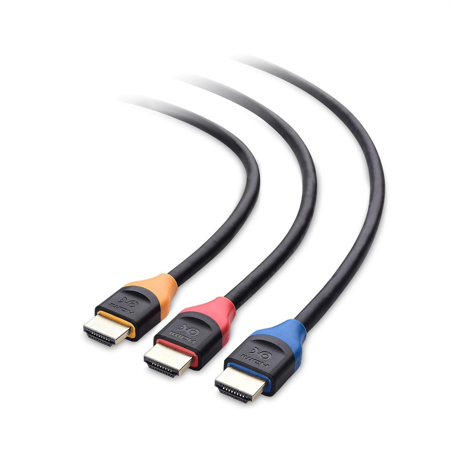 Cable Matters 3-Pack 48Gbps Ultra HD 8K HDMI Cable with 8K 120Hz Video and HDR Support for PS5, Xbox Series X/S, RTX3080 / 3090, RX 6800/6900, Apple TV, and More - 2m, 6.6 Feet: Electronics