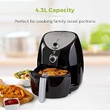 Tower T17021 4.3L Air Fryer, Rapid Air Circulation, 1500W, Black view 7