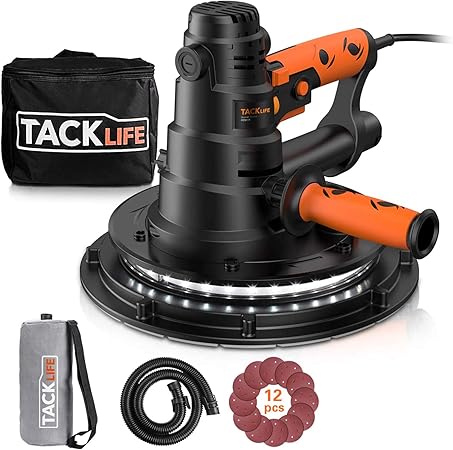 Tacklife 800w Ponceuse Platre O 225mm Disque De Poncage Avec 12 Pcs Papier Lumiere Led Tuyau Anti Poussiere Et Sac A Poussiere Vitesses Variables A Des Fins Multiples I Pds03b Amazon Fr Bricolage