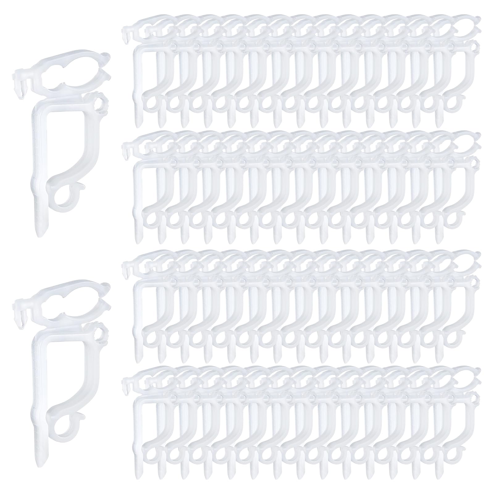 Photo 1 of 100 Pcs Christmas Light Clips, All Purpose Holiday Light Clips Outdoor Gutter Hook for Christmas Decoration String Lights, Weatherproof Outdoor Mini Lights Clip for C6, C7, C9, Rope, Icicle Lights