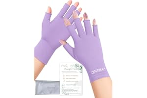 jozidea UV Gloves for Gel Manicures, 2 Sizes Option for Regular/Petite Hands, UPF50+ Fingerless Gloves Anti Sun & UV light