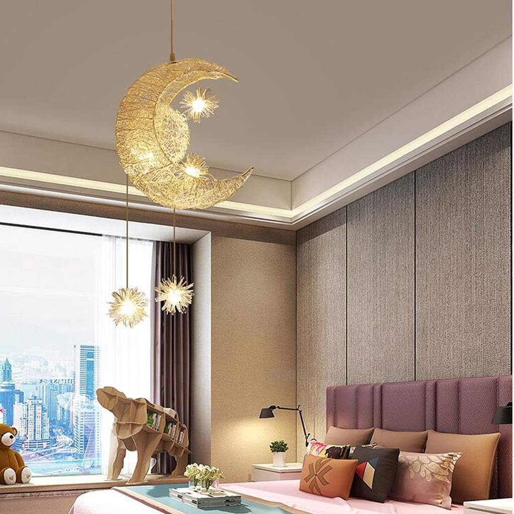 LED Chandelier, Creative Moon Star Light, Warm White LED Chandeliers, lamp Bedroom Living Room Dining Room Bedroom Children Chandelier Warm Decoration,Warmlight