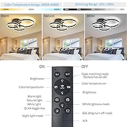 Modern LED Ceiling Light Black 85W Ultra Bright