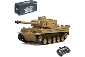 AoreSpty Remote Control Tank for Kids, 1:22 Tiger RC Tank that Shoots Water Bullets & Infrared Battle, Army Toys Birthday Gif