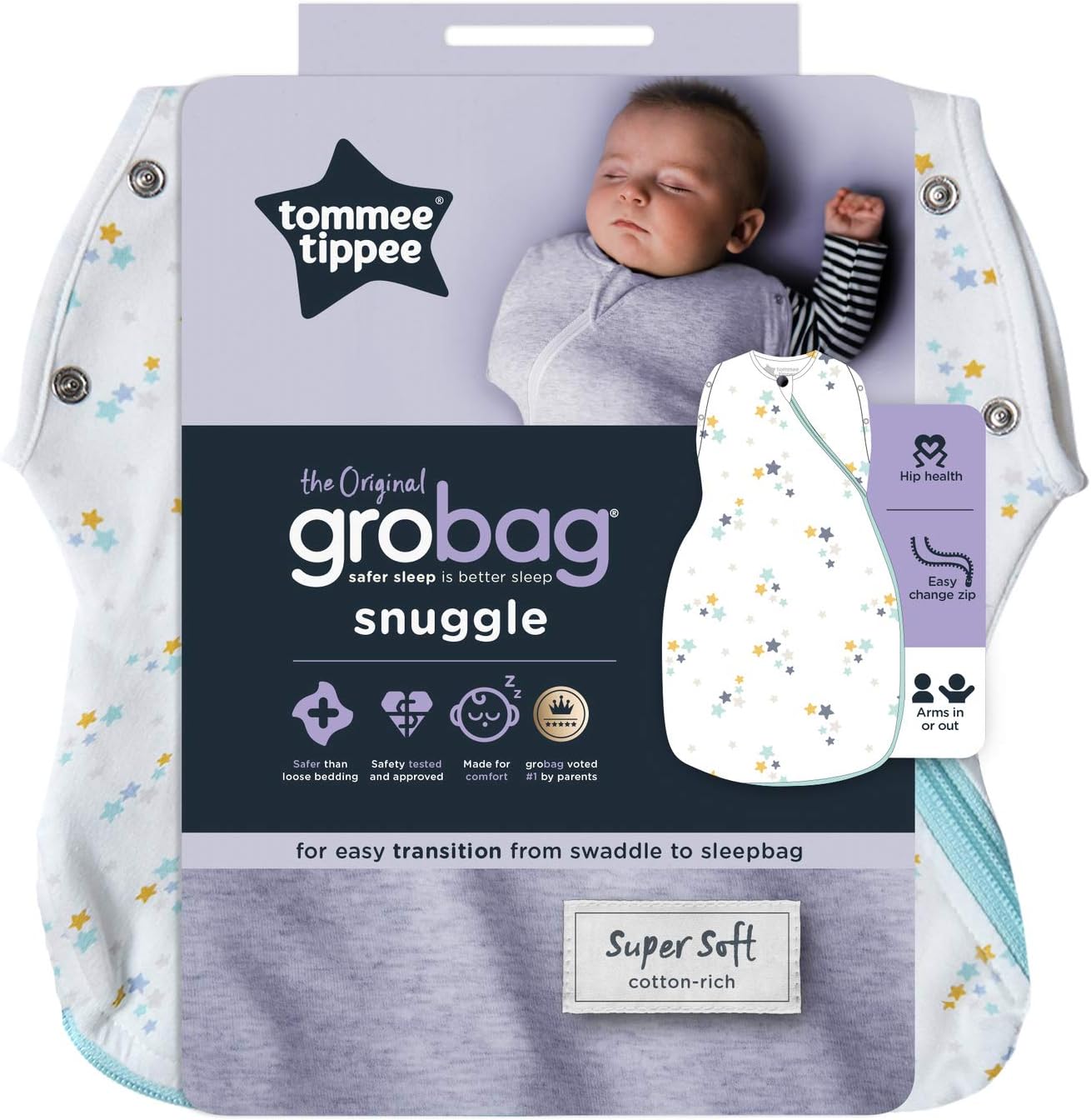 2 in 1 swaddle and newborn grobag