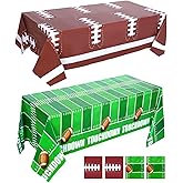 SXoonKing Football Party Decorations, 4 Pack Football Tablecloth, Disposable Plastic Touchdown Sports Table Cloth Cover for Gameday Tailgate Party Decorations Supplies, 54 X 108 Inch