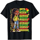 I Am Black Child History Month African American Kids Girls T-Shirt
