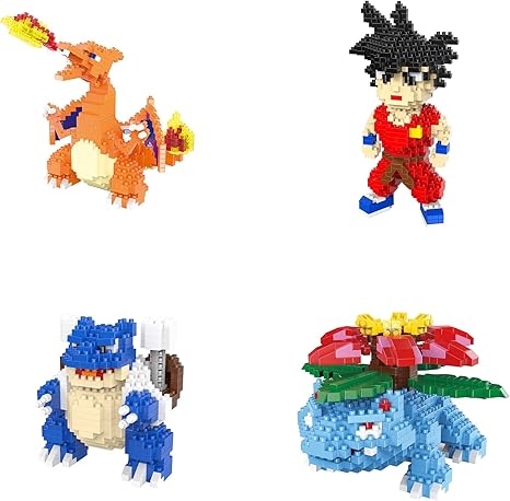 Amazon Co Jp 1ポケモン火ドラゴンカメビルディングブロックミニブロックモデルdiyマイクロレンガ3dパズル玩具ギフト ホーム キッチン
