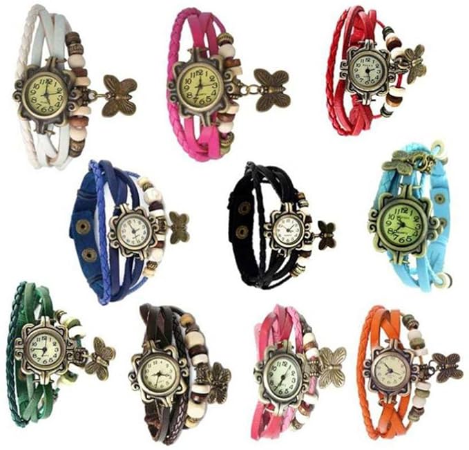 Swadesi Stuff Analogue Multicolor Dial Womens & Girls Combo Of 10 Watch