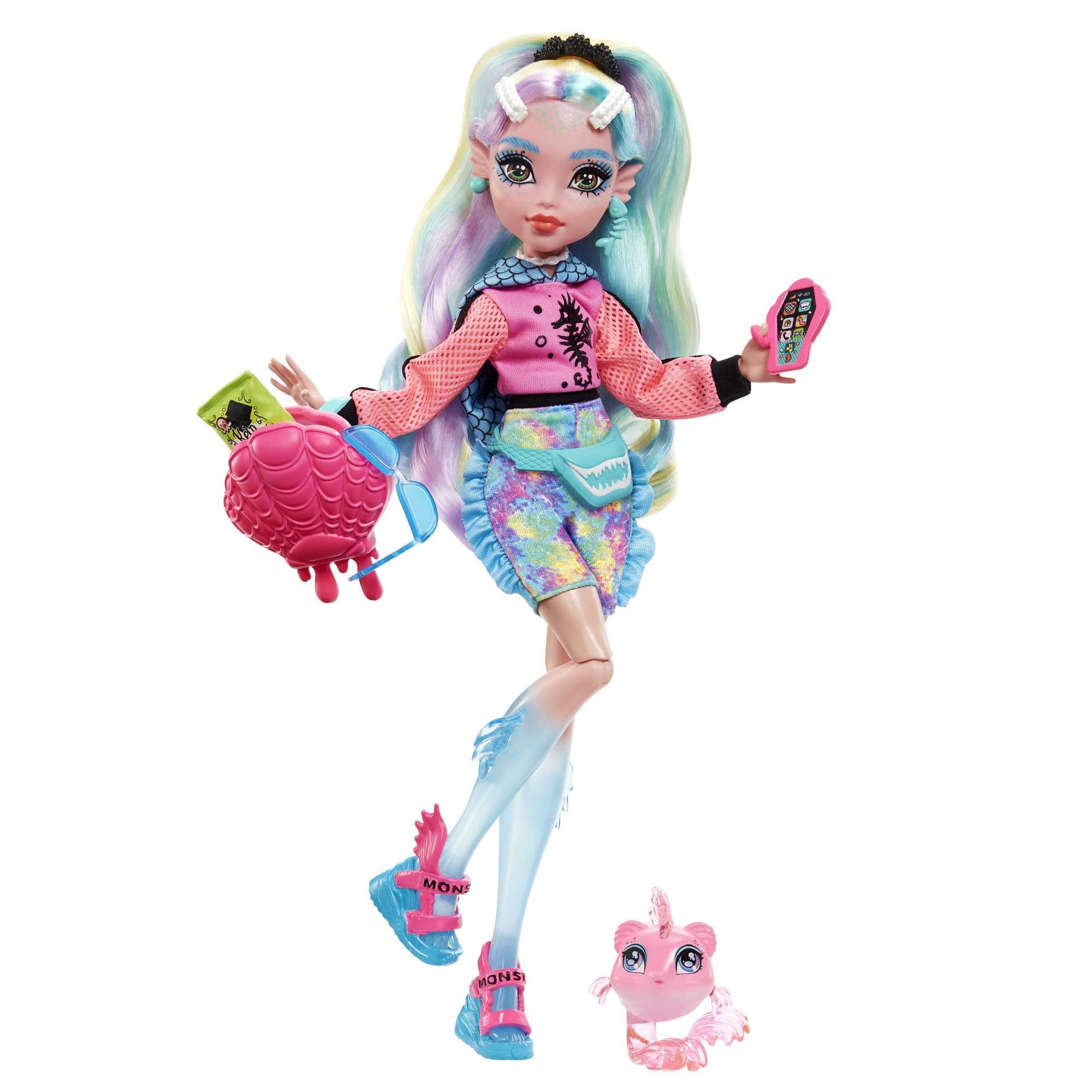 Monster High Doll, Lagoona Blue with Accessories and Pet Piranha, Posable Fashion Doll with Colorful Streaked Hair, HHK55 — image 1