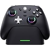 ECHTPower PC Gaming Controller–Wireless for PC with Hall-Effect Joysticks, 1000Hz Polling Rate, No Drift, Turbo & Vibration, Compatible with Windows/Switch/iOS/Android/Steam –Place & Charge Dock