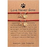 Binami 2pcs Red String Charm Bracelets for Women Men, Good Luck Bracelet Cat Dog Memory Bracelets for Pet Loss, Gifts for Cat Dog Lovers