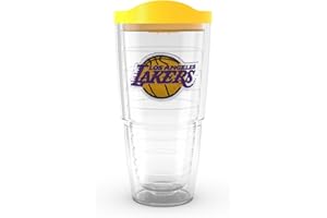 Tervis Classic Tritan 24oz Tumbler with Travel Lid | NBA® Los Angeles Lakers - Embroidered Emblem | Made in America, BPA/PFAS Free, Double-Wall Vacuum Insulated, Keeps Drinks Hot or Cold
