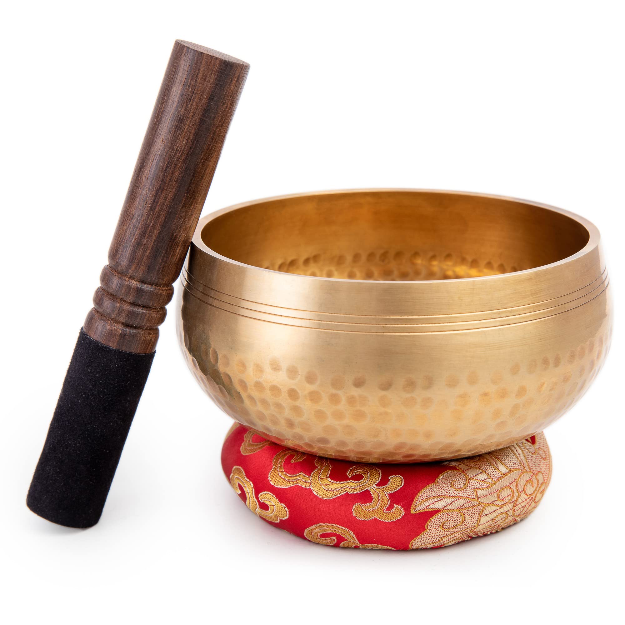 Photo 1 of Tibetan Singing Bowl Set - Easy To Play for Beginners - Authentic Handcrafted Mindfulness Meditation Holistic Sound 7 Chakra Healing Gift by Himalayan Bazaar (6")