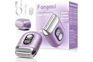 Fangaci Cordless Electric Shaver for Women: Mini Electric Razors with LED Display - Rechargeable Bikini Trimmer - IPX7 Waterproof Wet Dry Face Razor for Body Pubic Leg