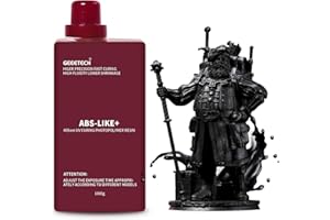 GEEETECH ABS-Like 3D Printer Resin, 405nm UV-Curing Photopolymer Resin, Strength and Toughness, High Precision, Low Viscosity, Low Odor, Compatible with LCD DLP Resin 3D Printers, Black 1kg