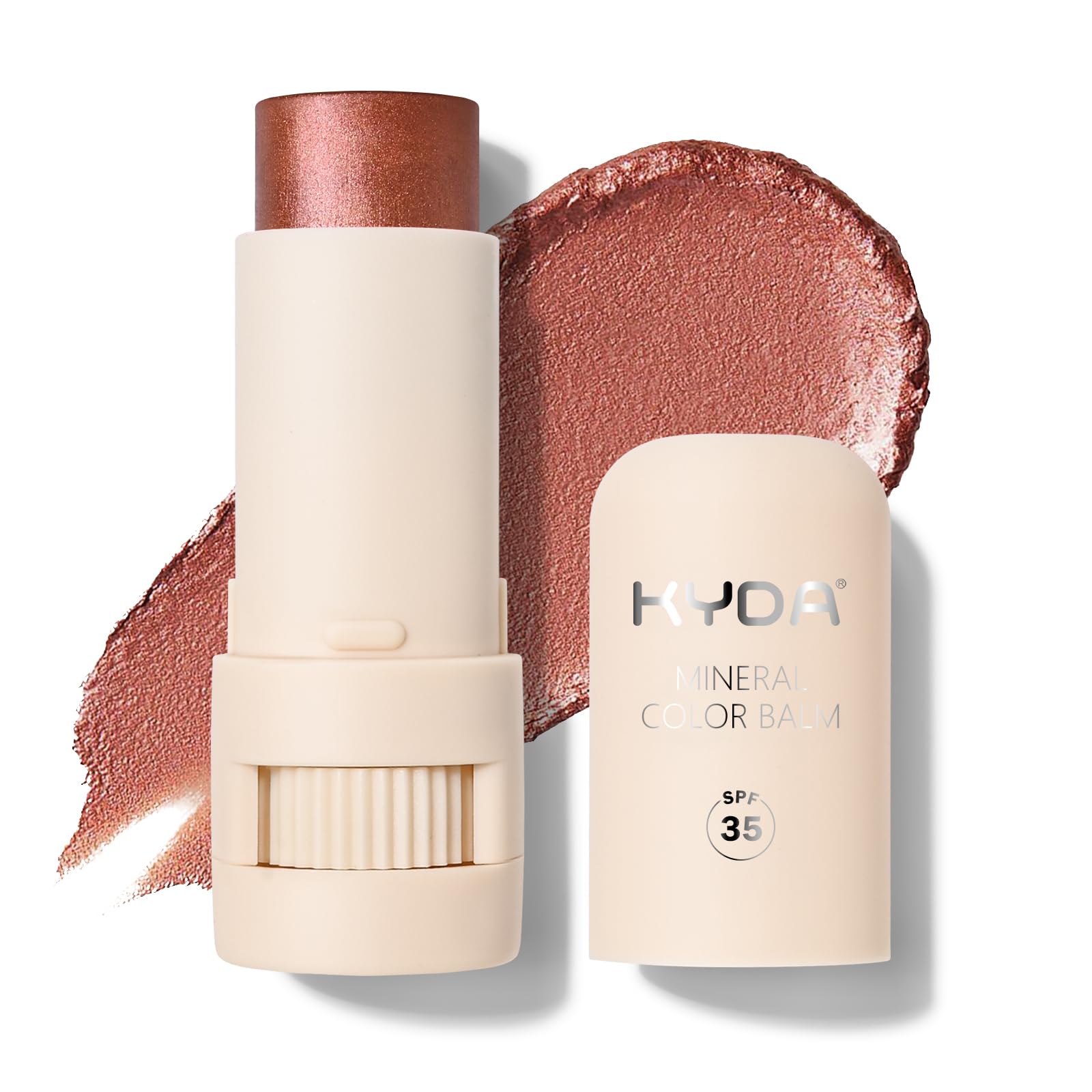 KYDA Mineral Color Balm, SPF 35, Creamy Blendable Color for Lips&Cheeks, Buildable Shimmer Finish, Lightweight Formula, Multiuse Makeup Stick,CHERRY โ image 1