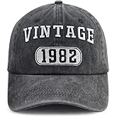 Vintage 1980 1981 1982 1983 1984 1985 1986 1987 1988 1989 Hat for Men Women, Funny Adjustable Cotton Birthday Baseball Cap