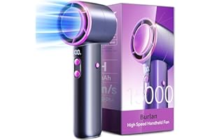 BURLAN Handheld Fan, Small Portable Pocket Fan, USB Rechargeable Mini Fan, Battery Operated Fan [13-30 Working Hours] Pocket Hand Fans for Makeup, Travel Camping outdoor (Black)