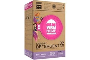 WBM Laundry Pods, 32 Count | Specially Designed for Undergarments With Soft Heaven Fragrance | Laundry Detergent Pods Formulated With Plant-Based Formula and Gentle Stain Remover