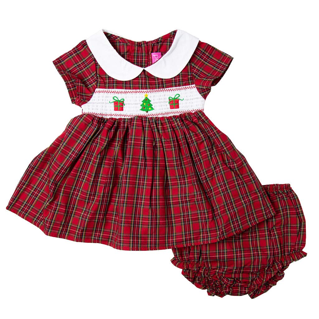 green plaid baby dress