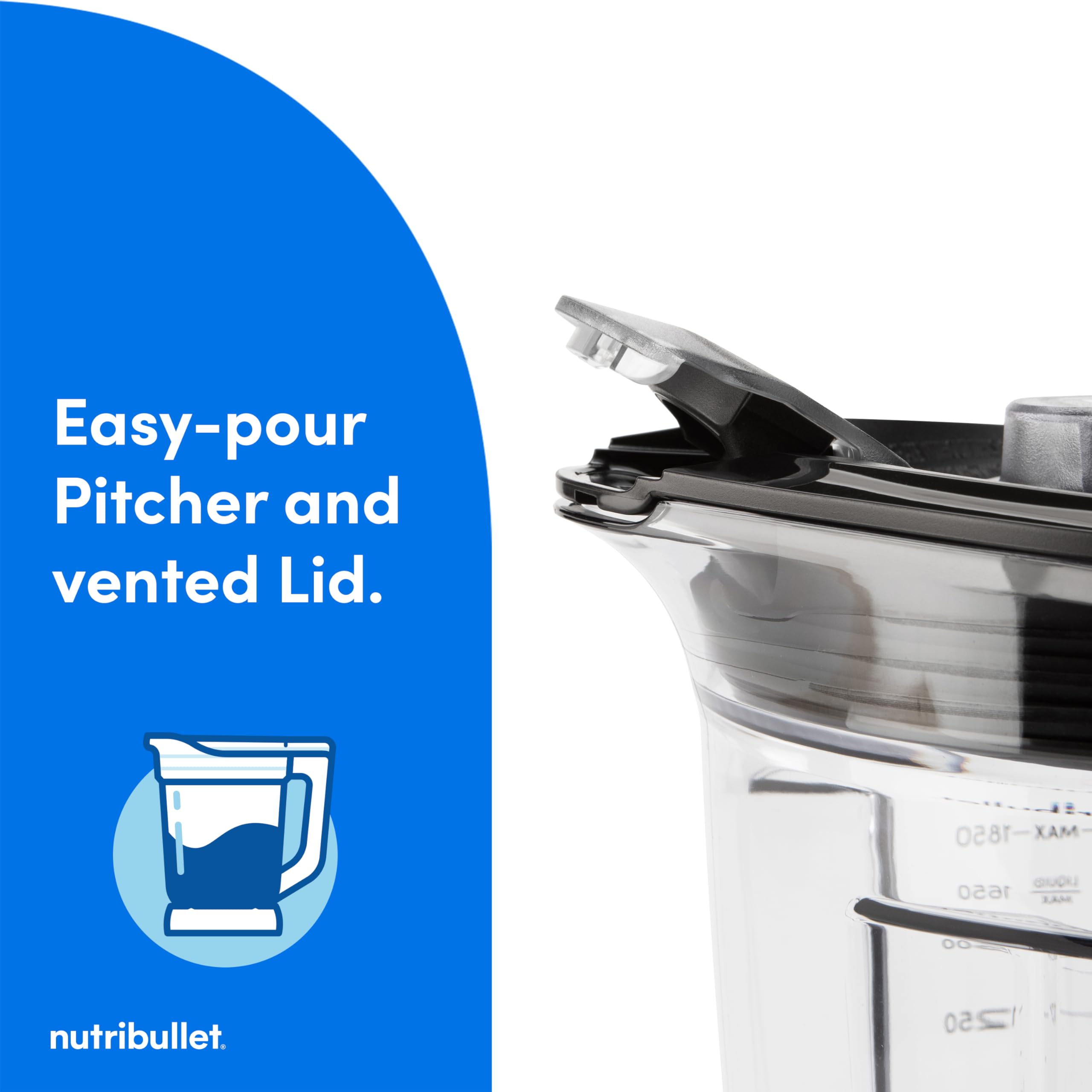 Nutribullet SmartSense licuadora grande de 5 velocidades, 1400 vatios, blanco mate