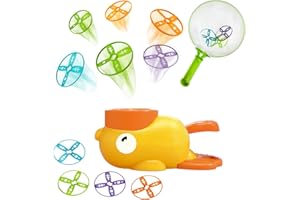 TOYMAKER Outdoor Game for Kids Ages 4-8,Stomp Outside Flying Disc Launcher Toy,Backyard Activities Butterfly Catching Toy,Kids Outdoor Games Christmas Birthday Giftwares for Girls and Boys