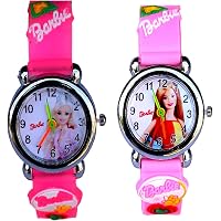 TCT(R-TM) Barbie Princes Cartoon Style Kids Like Round Dial Analog Pink Combo Watches
